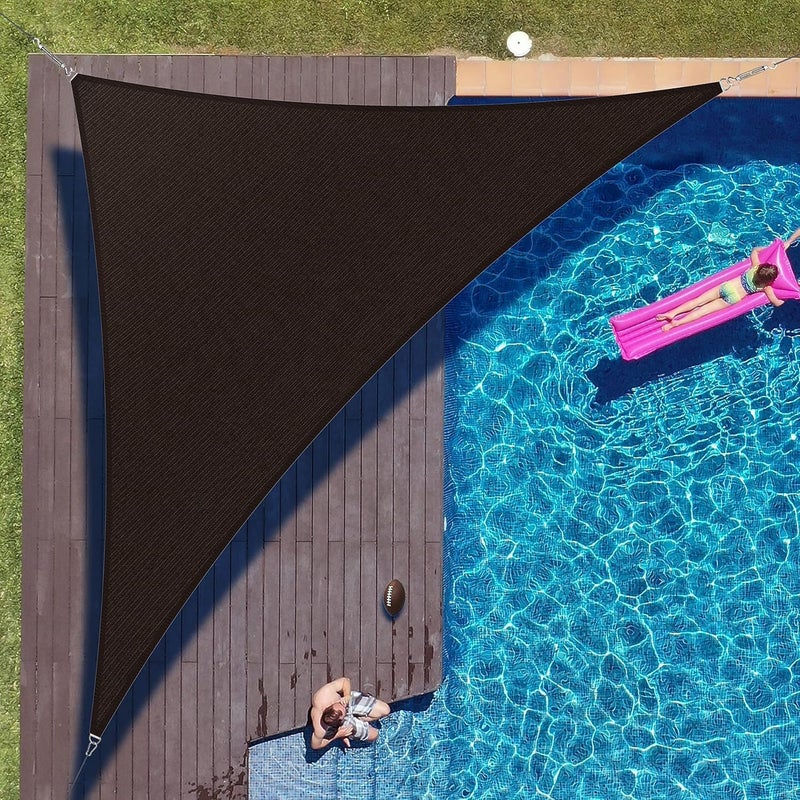 ColourTree 16' x 16' x 22.6' Brown Right Triangle CTAPRT16 Sun Shade Sail Canopy Mesh Fabric UV Block UPF50 - Commercial Heavy Duty - 190 GSM - 3 Years Warranty (We Make Custom Size) - Image 1